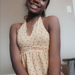 AMERICAN EAGLE HALTER NECK FLORAL SHIRT